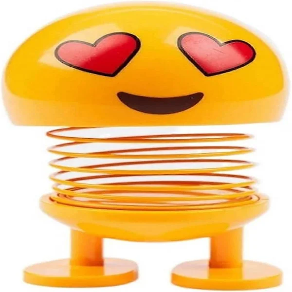 Biltilbehør Sjove Biltilbehør Bilpynt Sjove Emojis Bobblehead Sød Fjeder Rystende Hoved Dukke til Bilens Instrumentbræt