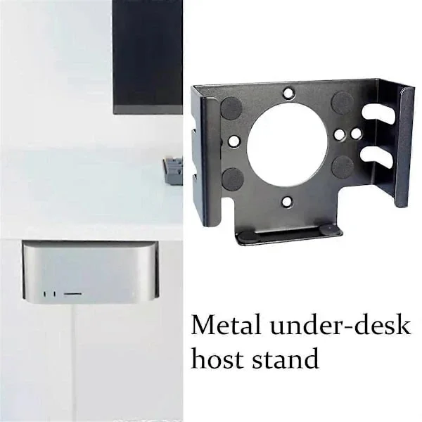 Under Desk-stativ for Mac Mini M4 2024 stasjonær datamaskin Metallfeste Holder Bak skjerm for Mac Min