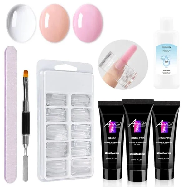 【bt02】Nail Gel Kit Gel Nail Extensions Kit Professional Gel Kit for Nail Art in Salon or at Home