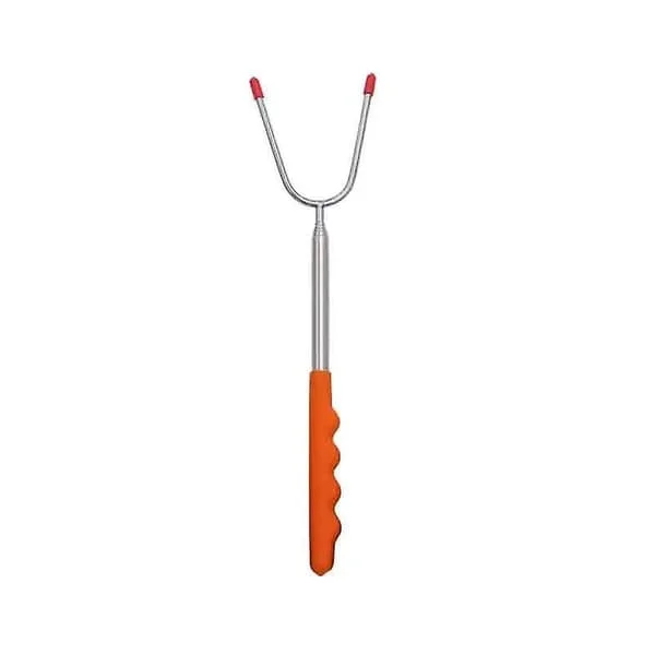 Grillpinnar, Marshmallow Grillpinnar Rostfria Teleskopgafflar med Orange Isolerat Handtag för Eldstad och BBQ Lägereldsfest (3p[D]