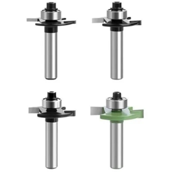 Fresestål, skivefresestål, fresestål, 8 mm skaft, 4 deler, 2 mm, 3 mm, 4 mm, 5 mm med kulelager, trebearbeidingsverktøy, freser