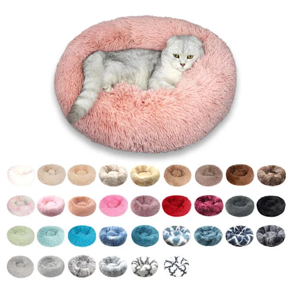 [RM]Queta Cat Bed, Beautiful Pet Bed, Small Dog Bed Pet Bed Plush Soft Round Cat Bed (50cm) batik coffee tie dye coff