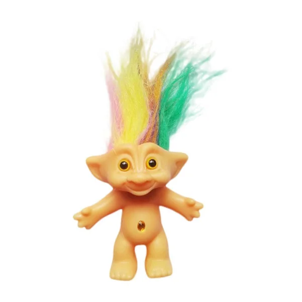 10 cm Troll Docka Modell Färgad Långt Hår Dam Docka Miniatyr Figurin Ornament Härlig Leprechaun Ful Alv Docka Actionfigur