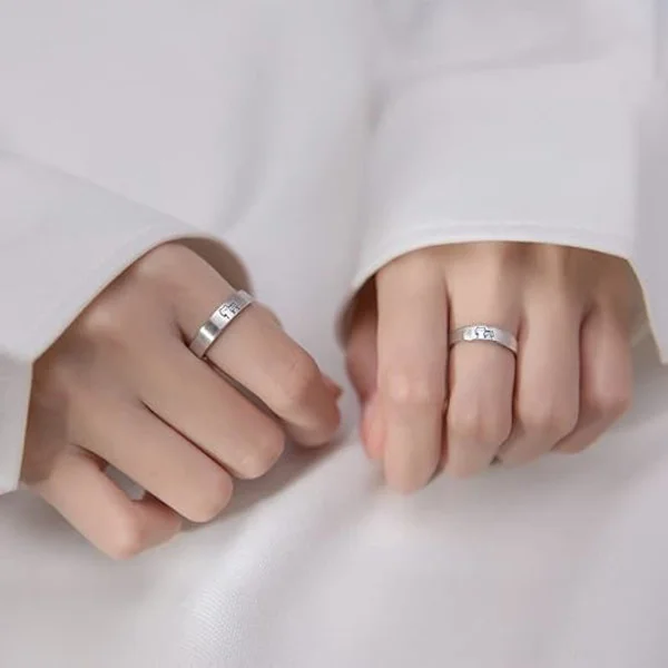 Kat Par Ringe til Ham og Hende Sæt, Kat Ringe til Kvinder Justerbar Forlovelsesring Matchende Par Ringe Valentinsdag Gaver til Mænd Kvinder
