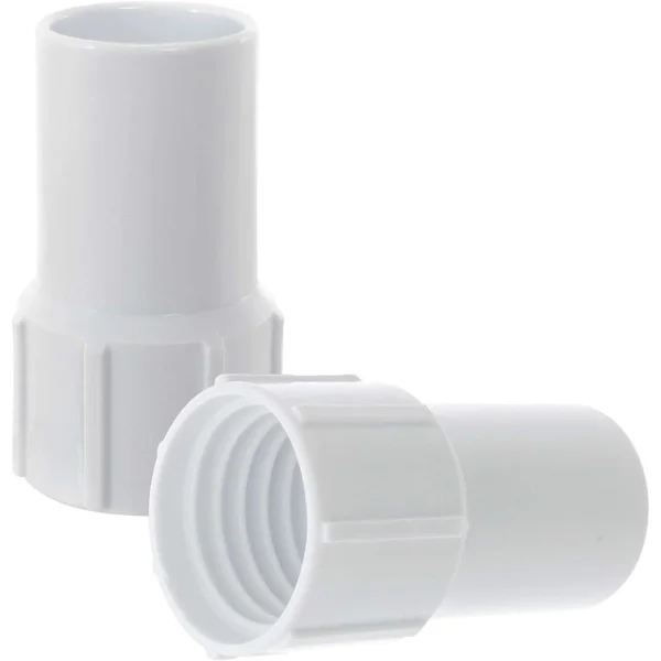 Högkvalitativt, helt nytt 2-pack 1-1/2 " ABS-plast Poolslangskoppling för spiralvriden pool - Ansluter dammsugarhuvudet till Va