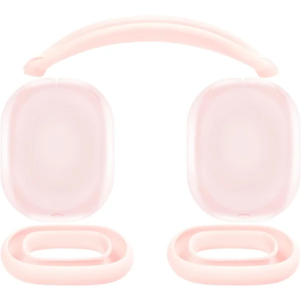 Skyddsset för AirPods Max, Huvudbandsskydd + TPU-skal + Silikonöronkuddar, Svettsäkra tillbehör, Lätt att tvätta, Repskydd