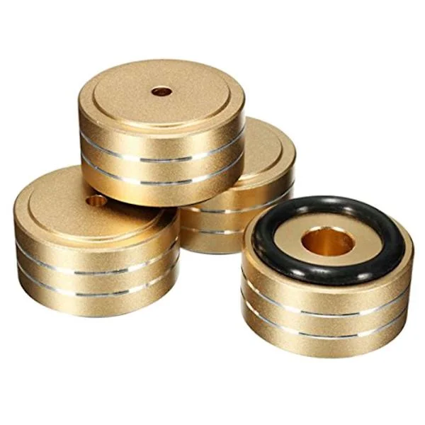 4 st 40x20mm Aluminium Hifi Förstärkare Högtalare Isolering Stativ Skivspelare Dac Fötter Pad (Guld)