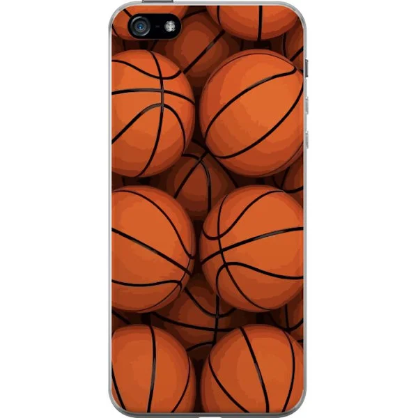 Kompatibelt Mobilskal till Apple iPhone 5 Mönster med basketbollar i orange och svart, sportigt och energifyllt motiv