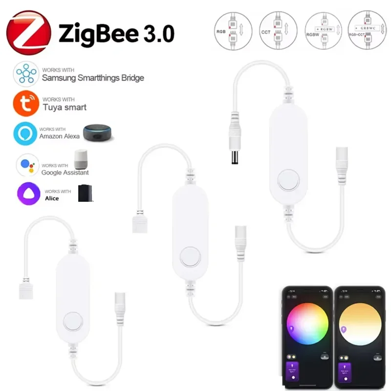 AliExpress - Zigbee 3.0 Smart LED Controller DC5V 12V 24V Dimmer Enkele kleur CCT RGB RGBW RGBCCT LED Strip voor Tuya Alexa SmartThings 2mqtt