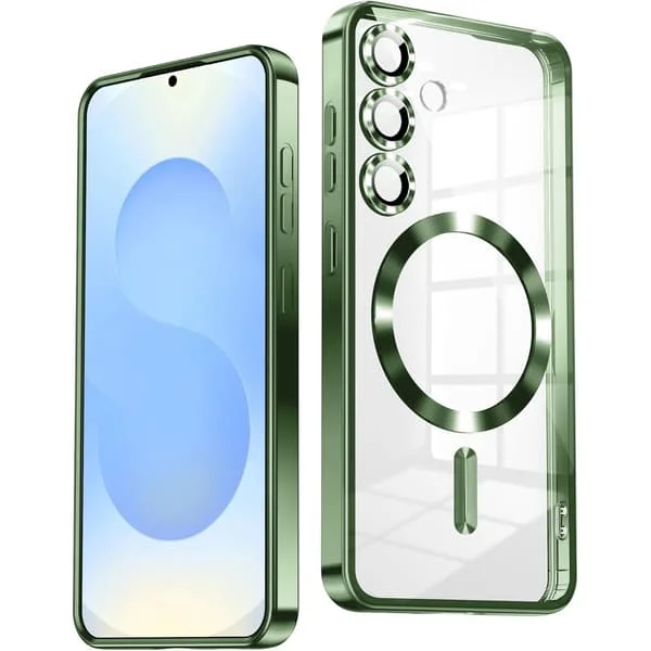 Samsung S25 PLUS Skal – Metallic Skal med Magnetisk Kompatibilitet, Slim Design - Grön