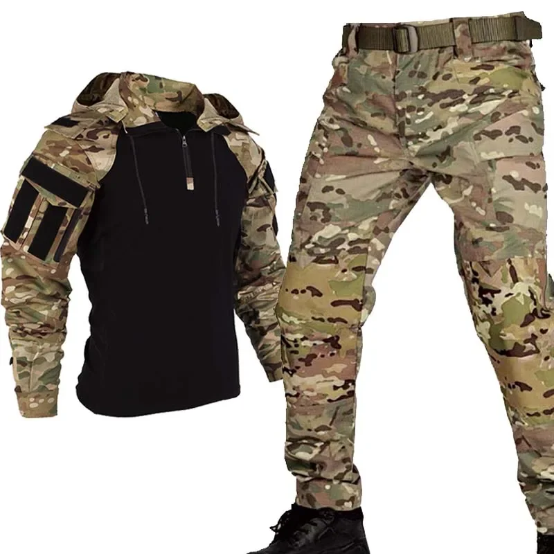 AliExpress - Taktische Cargo-Anzüge T-Shirt und Cargohose Herrenbekleidung Hemden Airsoft Paintball Jagdbekleidung Verschleißfeste Outdoor-Kleidung