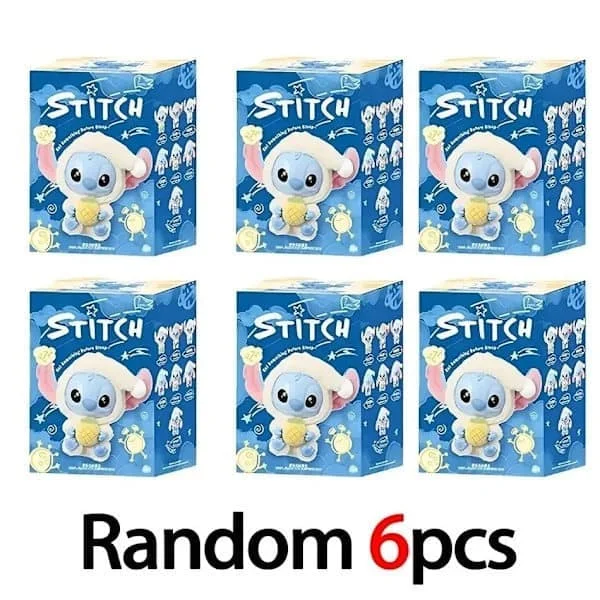 6-pack Kawaii Stitch Mystery Bag Vinyl Nyckelring, Söt Blind Bag Snack-Time Edition Överraskningsleksak Samlarobjekt Present