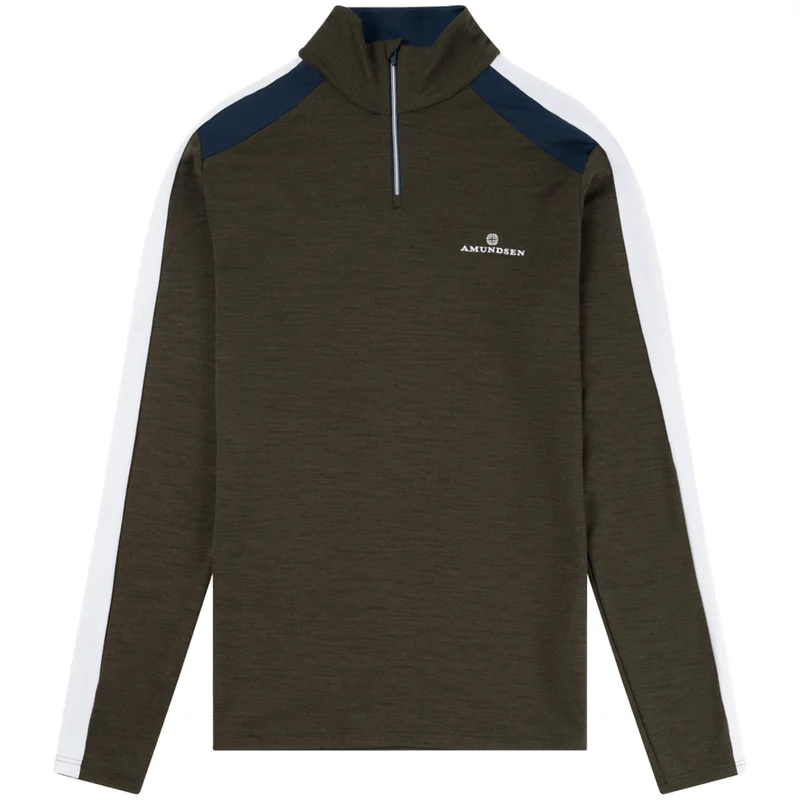Amundsen 5Mila Half Zip Mens Olive/Stripe
