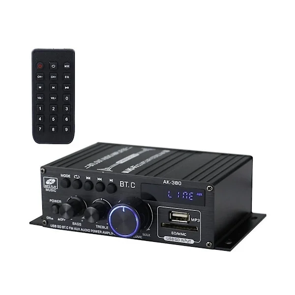 Ak380 800w 12v Forstærker Bluetooth Stereo Hjem Bil Bas Audio Forstærker Musikafspiller Bilhøjttaler Klasse D Fm Usb/sd