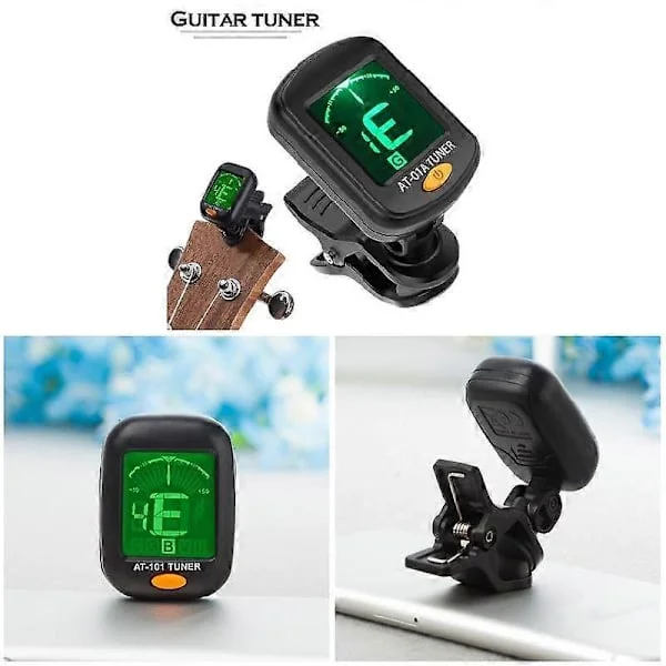 Clip-on Elektronisk Digital Guitar Tuner til Kromatisk Violin Ukulele Plektrum LCD-Display