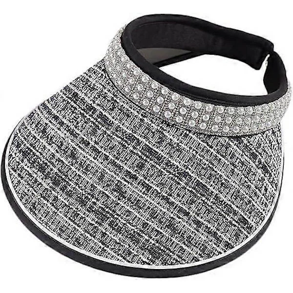 Strandhatter for kvinner Bredbremmet solhatt for kvinner Solhatter for kvinner med UV-beskyttelse Elegant tofarget lappeteppe sommerhatt