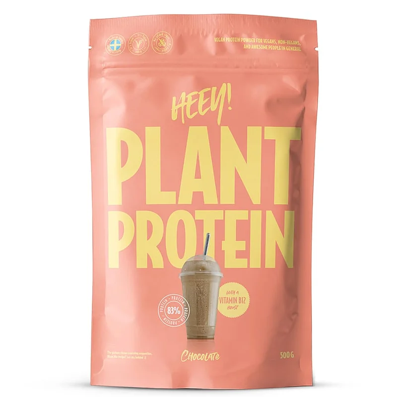 Heey! Vegan Plant Protein 500 g Chocolate, Sport & Velvære, Protein & Energi, Proteinpulver