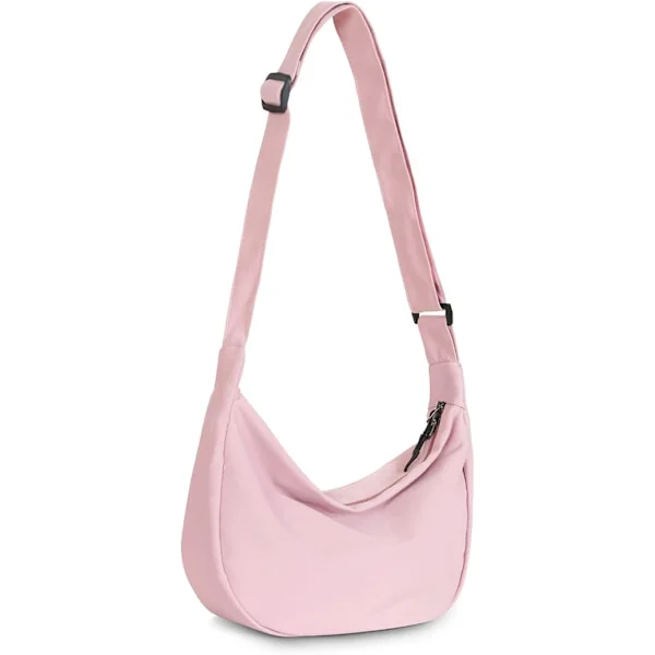 (Rosa) 1 stk. Liten Mote Dumpling Bag Pendler Skulderveske Crossbody Veske Kvinner Menn Mote Mini Halvmåneveske