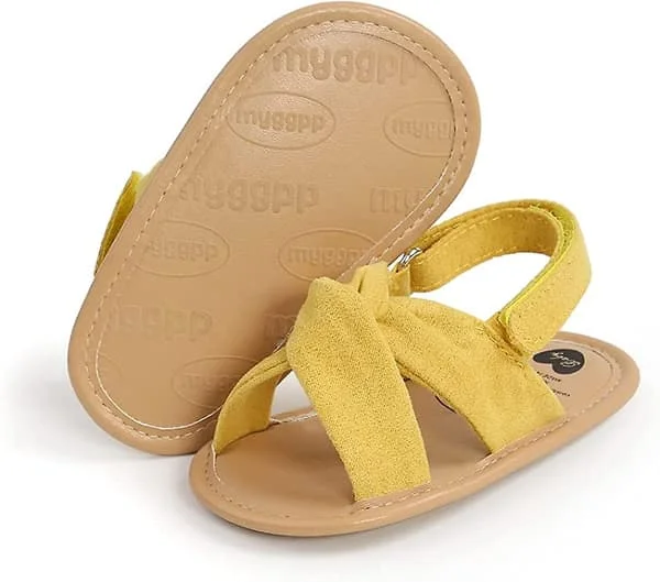 Spädbarn Baby Flickor Sommar Sandaler Med Blomma Mjuk Sula Nyfödd Småbarn Första Walker Spjälsäng Klänning Skor