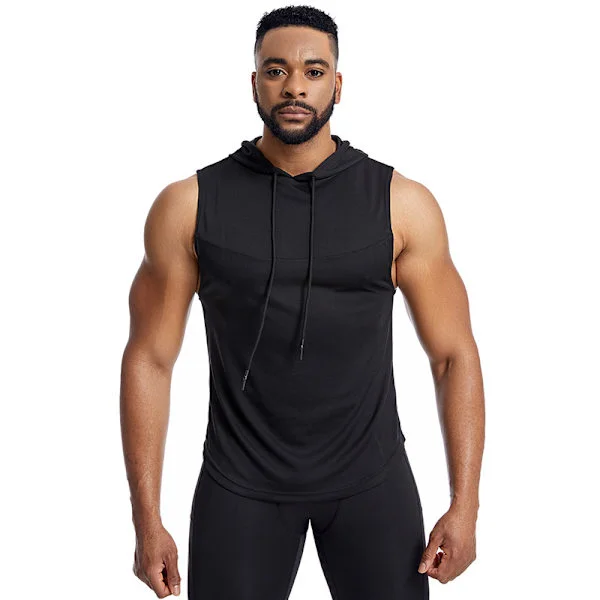 Herr Workout Hooded Tank Tops Sleeveless Gym Hoodies