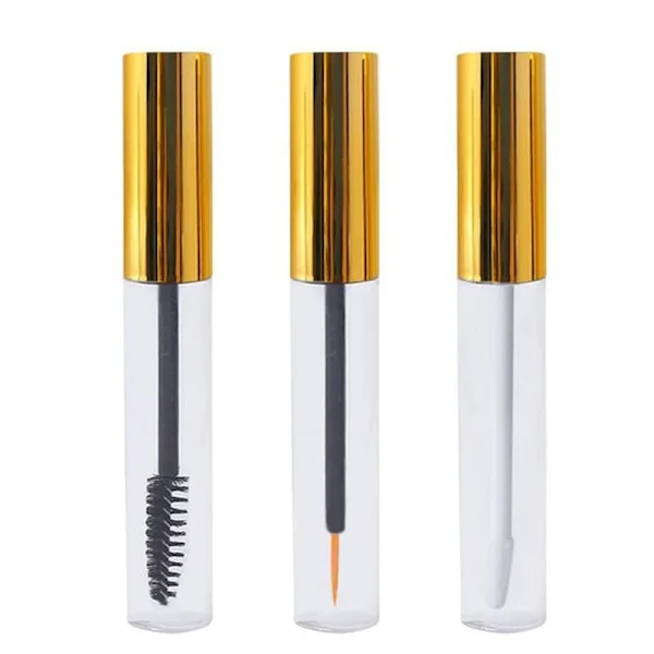 10 ml guld tom mascara-tube genopfyldelig læbeglasflaske med glasbørste og tragt