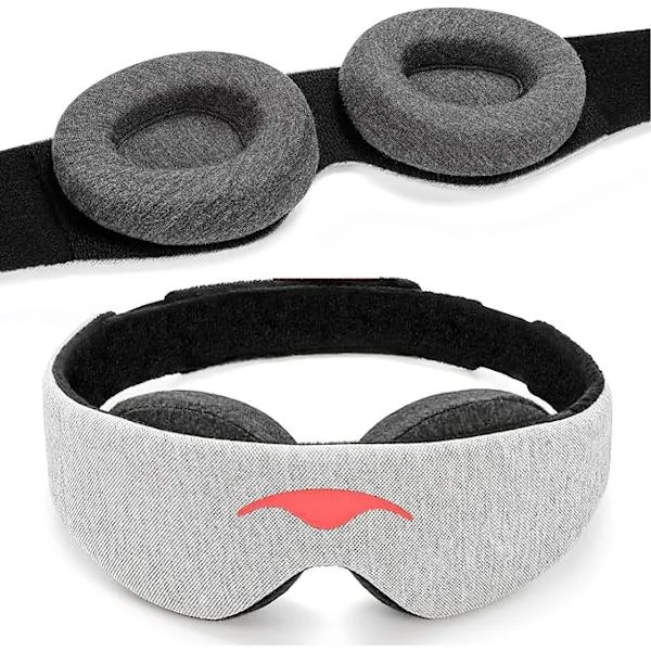 Manta Sovemaske - 100% Lysblokkerende, Justerbar Sovemaske med Avtakbare Øyekapper, Ultra Komfortabel for Kvinner og Menn