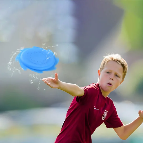 Silikon sprinkler frisbee barn flygande tefat strandleksaker utomhus havsstrand förälder-barn vattenleksaker (Blå)