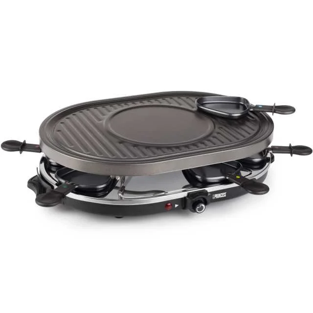 Princess Raclette 8 Oval Grill Party 43x30cm Köksmaskiner Unisex Svart