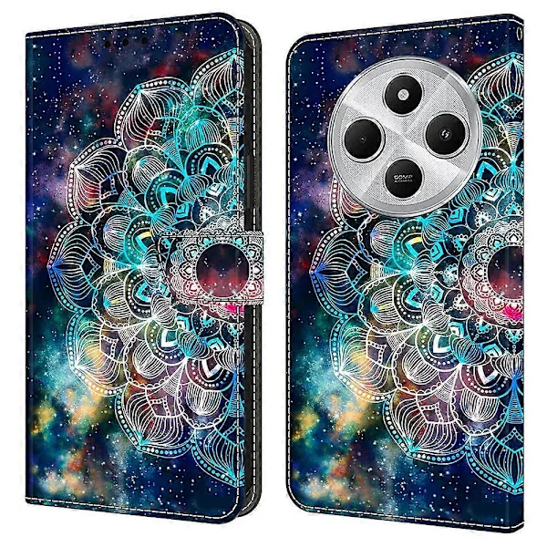 TPU+PU Læder Flip Telefon Cover Til Xiaomi Redmi 14C 4G/14R 5G/Poco C75 4G Mønster Printet