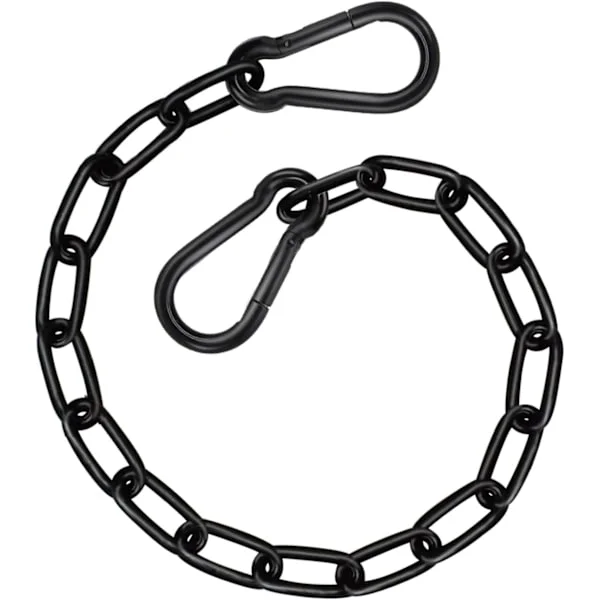 Heavy Duty Chain 53 cm, Black Swing Chain 300 kg Capacity, Hanging Chain Extender, Porch Swing Chain Set with Carabiners for Sandbags, Punching Bags-