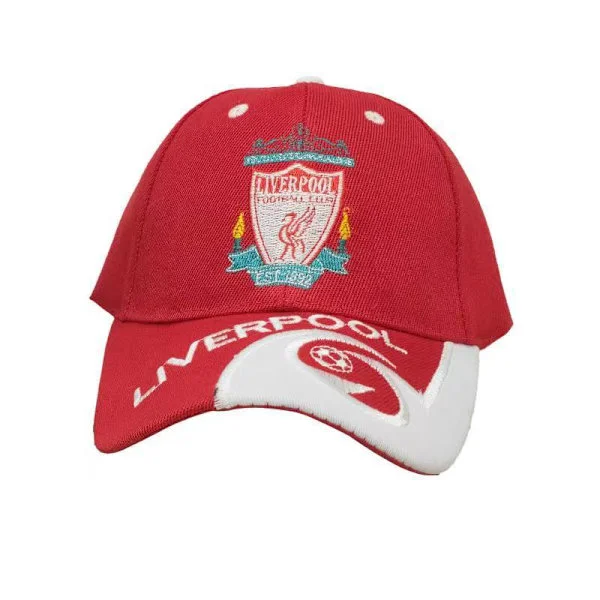 Liverpool caps, unisex justerbar brodert caps (rød)