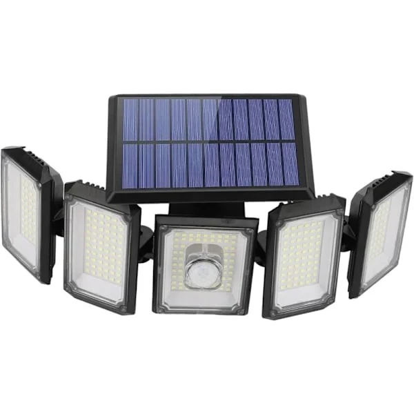 300 LED Solarlampor Utomhus med Rörelsesensor, IP65 Vattentät, Bred Belysningsvinkel - Kompatibel med Philips, 1-pack för Trädgård, Gård, Uteplats
