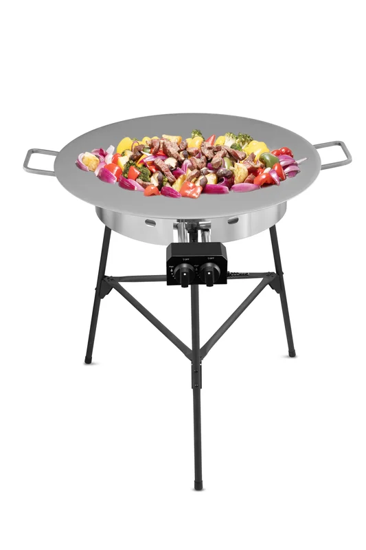 Austin and Barbeque AABQ - Gas Griddle Set Stainless Handle - 78 cm - Stekhäll med dubbla gasolbrännare, 78 cm
