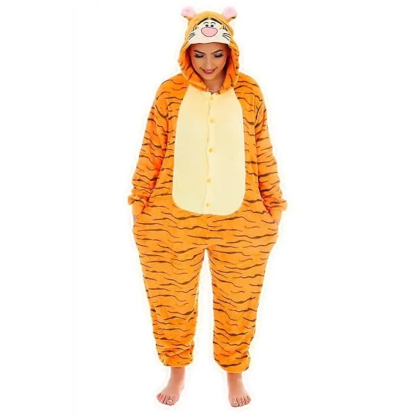 Ole Brumm Karakterer Unisex Onesie Kostyme Hettegensere Pyjamas En Sprettende Tiger Hoppende Tiger L(170CM-180CM) Hoppende tiger
