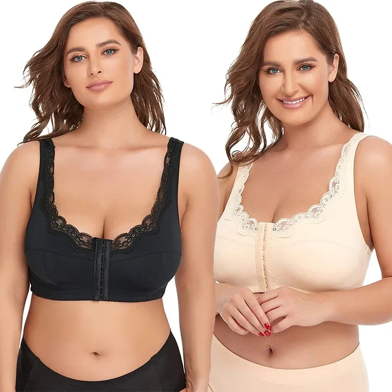 AliExpress - Femmes grande taille sport soutien-gorge fermeture avant couverture complète sous-vêtements en dentelle mince moule tasse soutiens-gorge 