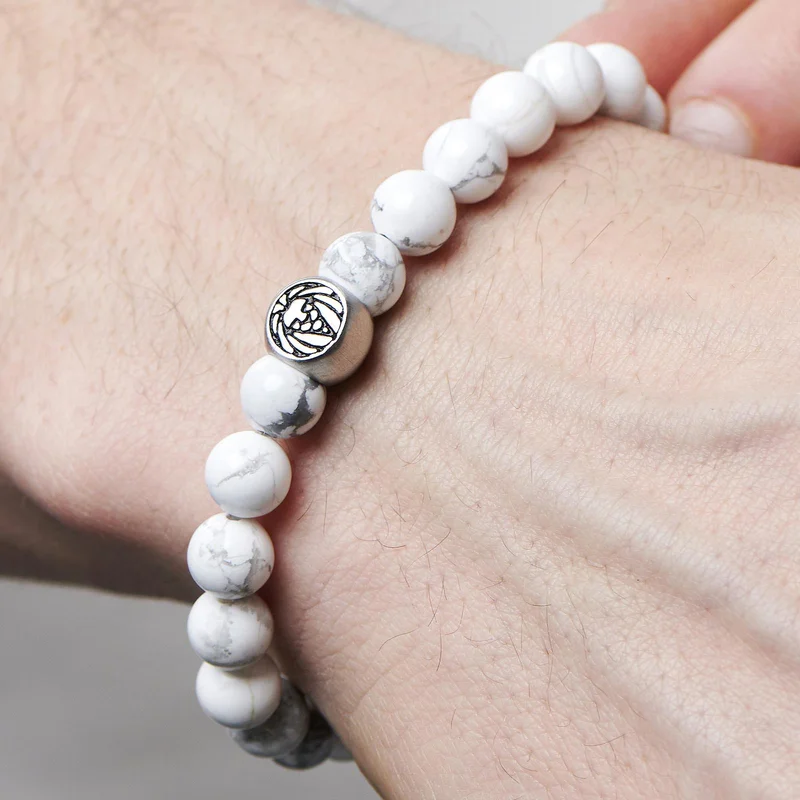 White Stone Beaded Bracelet for Men - Beaded bracelets