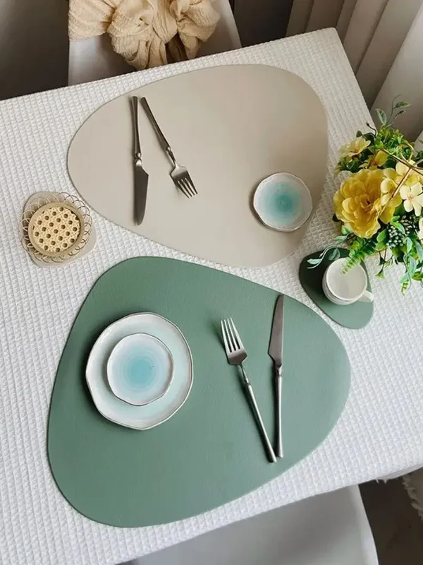 AliExpress - 1/6/10 Sets Esstisch-Tischsets, waschbare grüne Tischsets für quadratischen runden Tisch für Küche, Terrasse, Tischsets im Innen- und 