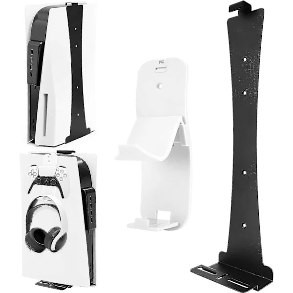 Auniq Ps5 Wall Mount, Wall Mount For Playstation 5 Disc And Digital Edition Robust Steel Wall Mount With Controller Holder & Headphone Holder