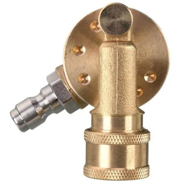 Højtryksrenser tilbehør, drejekobling til højtryksrenser dyser, tagrenderenser tilbehør, 6,35 mm lynkobling, 240 grader, 4500 psi
