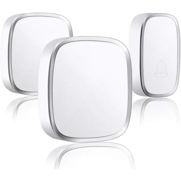 Trådløst dørklokkesett for hjemmet, vanntett smart ringeklokke, 274 m rekkevidde, 36 melodier, 4 volumnivåer, 2 plug-in-mottakere