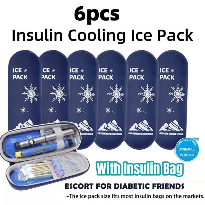 AliExpress - 1/6 pièces sacs de glace de refroidissement portables avec récipient à insuline sac de glace de Gel ensemble de voyage pour les 