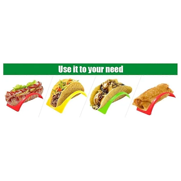 12-pack Taco Brickor Plast Burrito Brickor Serveringsbrickor Festtillbehör för Tacos Burritos Varmkorvar Röd