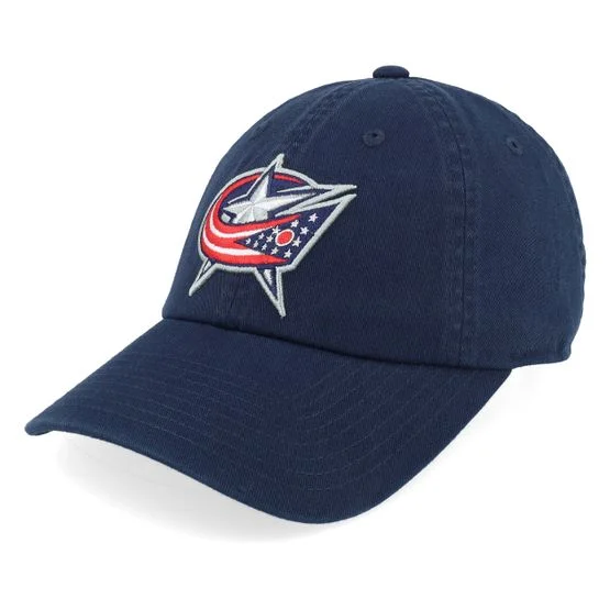 American Needle - NHL Blå unconstructed Caps - Columbus Blue Jackets Blue Line Navy Dad Cap @ Hatstore