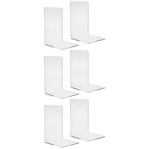 Plexiglass bokstøtte - 6 stk Transparent