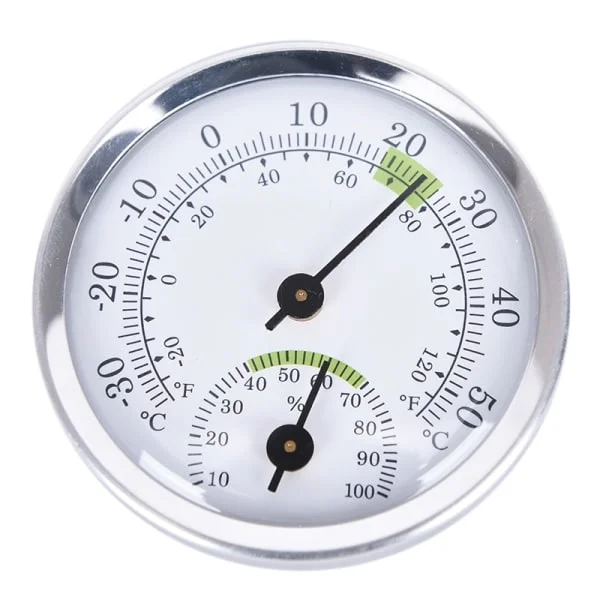 Analog inomhus hygrometer temperaturmätare hygrometer silver