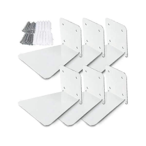 Invisible Floating Bookshelf Floating Book Organizer Wall Mounted Perforated Bookshelf Suit White