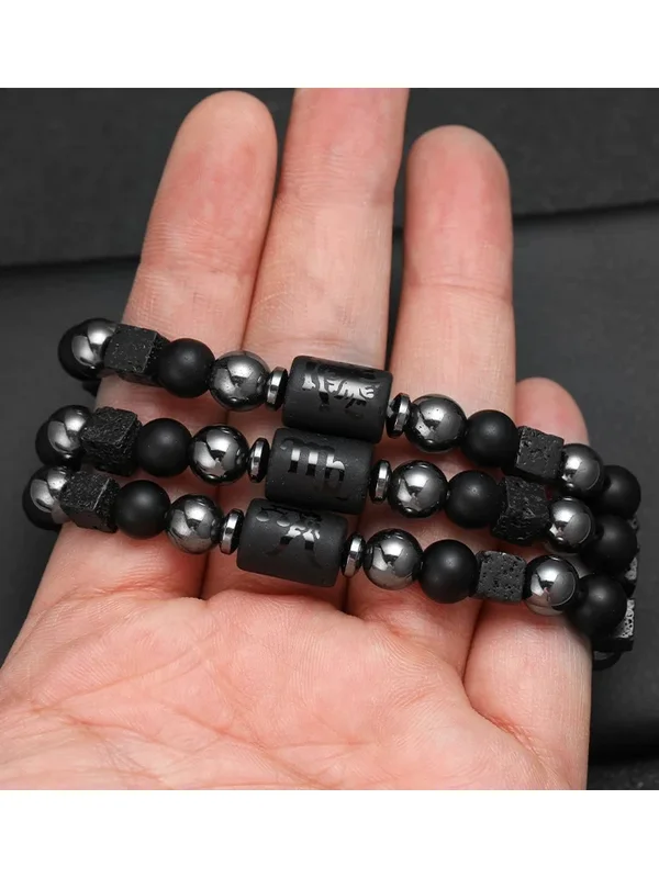 AliExpress - 12-Sterrenbeeld Zodiac Armband Borden Kralen Paren Armband Vierkante Vulkanische Steen Elastische Bedelarmband voor Vrouwen Mannen Gift