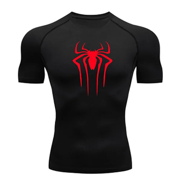 Herre Spider Kroppsbygging T-skjorter Gym Trening Topp Muskel Kort Erme Skjorter