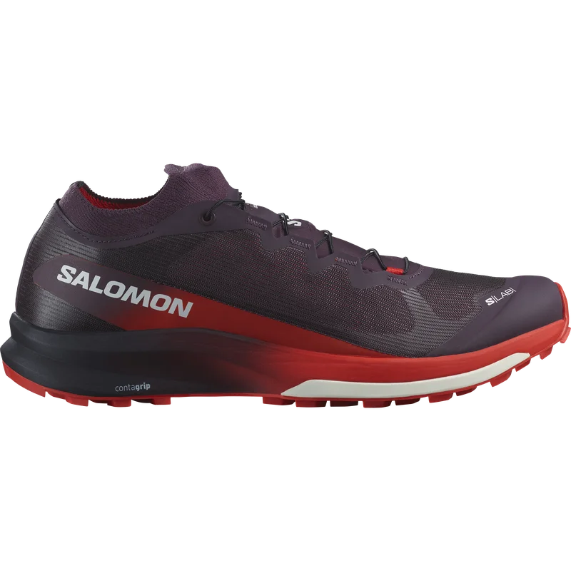 Salomon - Trail running shoes Skor S/LAB Ultra 3 V2 - Plum Perfect / Fiery Red - 41⅓