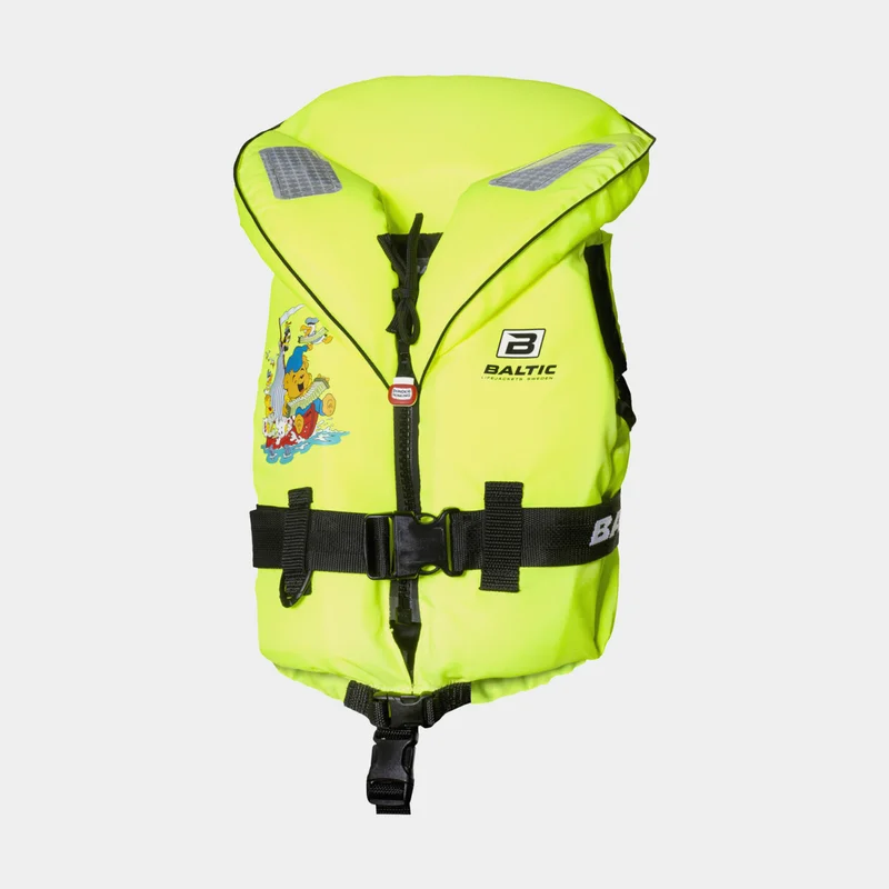 Redningsvest til børn & baby Baltic Bamse 100N, UV-gul, 15 - 30 kg (børn)